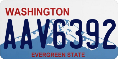 WA license plate AAV6392