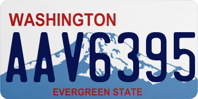WA license plate AAV6395