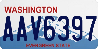 WA license plate AAV6397