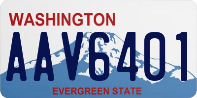 WA license plate AAV6401