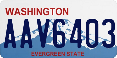 WA license plate AAV6403
