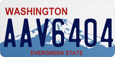 WA license plate AAV6404