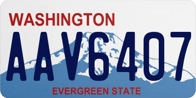 WA license plate AAV6407