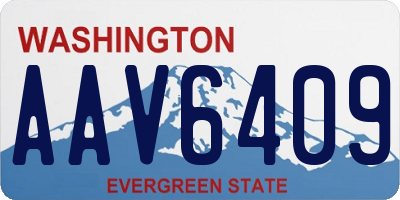 WA license plate AAV6409