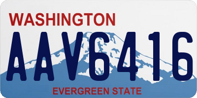 WA license plate AAV6416
