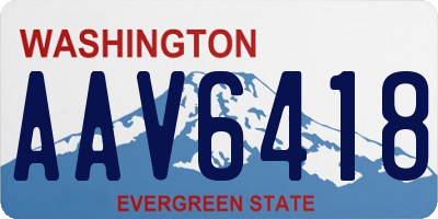 WA license plate AAV6418