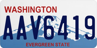 WA license plate AAV6419