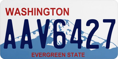 WA license plate AAV6427