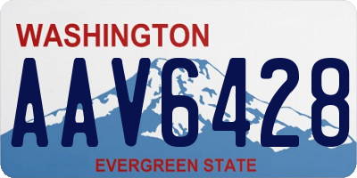 WA license plate AAV6428