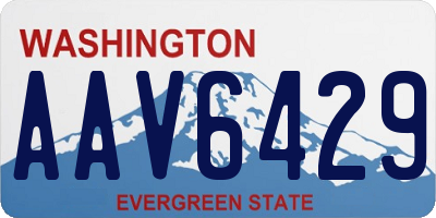 WA license plate AAV6429
