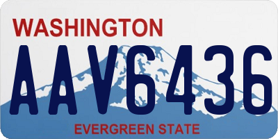 WA license plate AAV6436