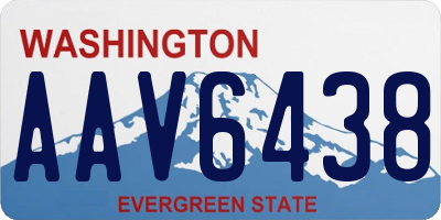 WA license plate AAV6438