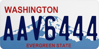 WA license plate AAV6444