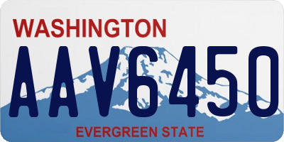 WA license plate AAV6450
