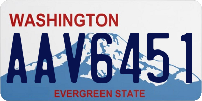 WA license plate AAV6451