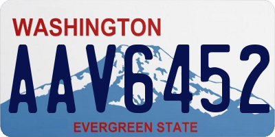 WA license plate AAV6452
