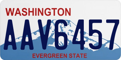 WA license plate AAV6457