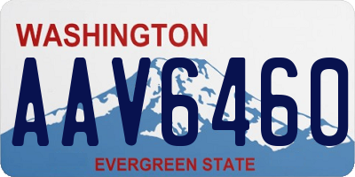 WA license plate AAV6460