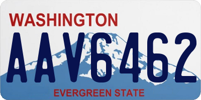 WA license plate AAV6462