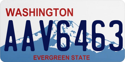WA license plate AAV6463