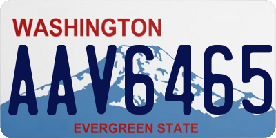 WA license plate AAV6465