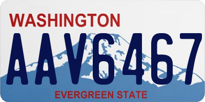 WA license plate AAV6467