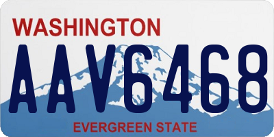 WA license plate AAV6468