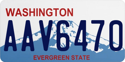 WA license plate AAV6470