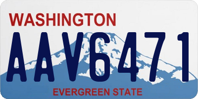 WA license plate AAV6471