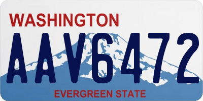 WA license plate AAV6472