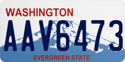 WA license plate AAV6473
