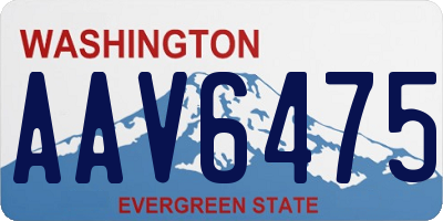 WA license plate AAV6475