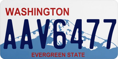 WA license plate AAV6477