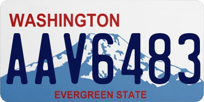 WA license plate AAV6483