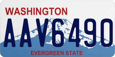 WA license plate AAV6490