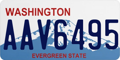 WA license plate AAV6495