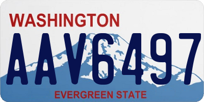 WA license plate AAV6497