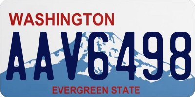 WA license plate AAV6498