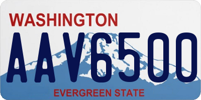 WA license plate AAV6500