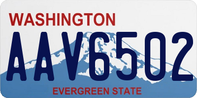 WA license plate AAV6502