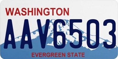 WA license plate AAV6503
