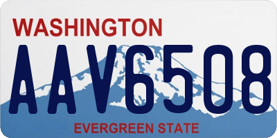 WA license plate AAV6508
