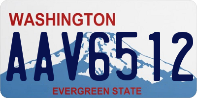 WA license plate AAV6512