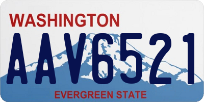 WA license plate AAV6521