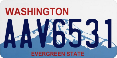 WA license plate AAV6531
