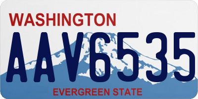 WA license plate AAV6535