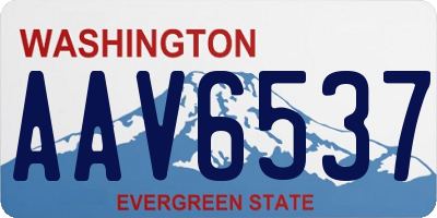 WA license plate AAV6537
