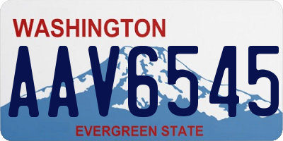 WA license plate AAV6545