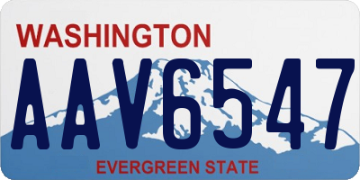 WA license plate AAV6547