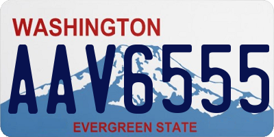 WA license plate AAV6555